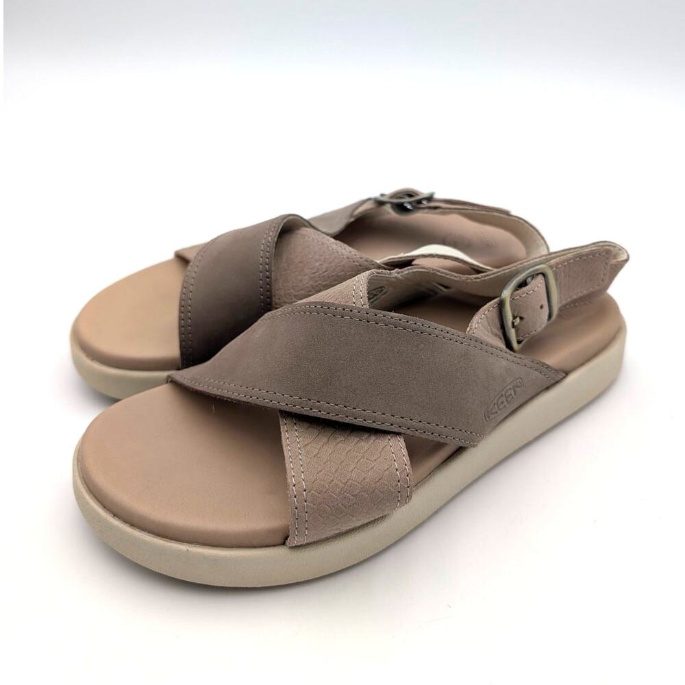 Keen Elle Luxe Backstrap Sandals Women's Plaza Taupe/Brindle Size US7 EU37.5